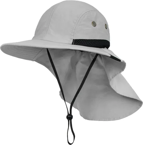 Miniatura 11 de SUN CUBE UPF50+ Sombrero de sol para hombres y mujeres con solapa para el cuello, ala ancha, protección UV, sombrero de safari para pesca