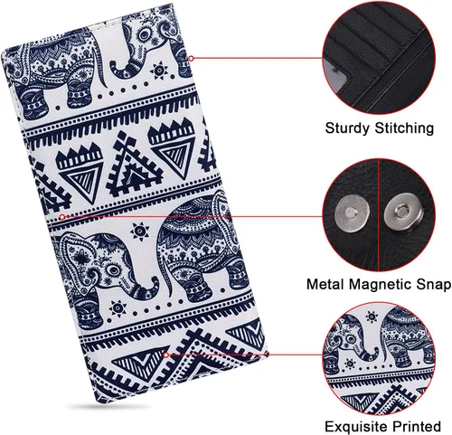 Miniatura 96 de HUA ANGEL Billetera para mujer, ultra delgada y delgada, con bloqueo RFID, tarjetero de crédito, doble embrague, carteras largas, regalo para A-ámbar