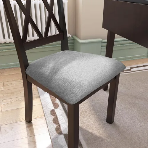 Miniatura 4 de P PURLOVE Juego de comedor de cocina de 3 piezas, juego de mesa de comedor de madera con mesa de comedor de hoja abatible y 2 sillas de comedor