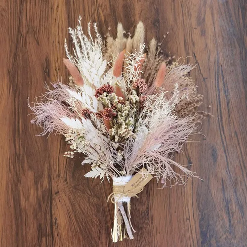 Ramo de dama de honor bohemio para novia, ramo de pampas, ramo de decoración del hogar (ramo de novia XL)
