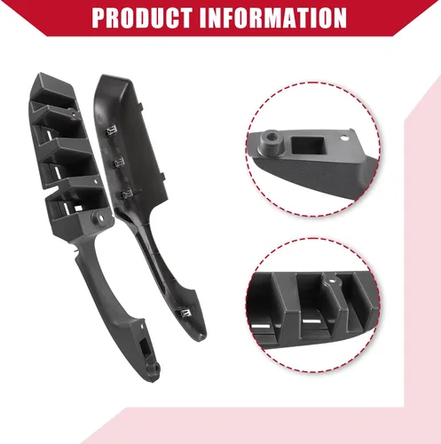 Miniatura 6 de Manijas de puerta izquierda derecha/interior para Chevy Express 1500 2003-2014 / Durable/plástico / 1 par/gris