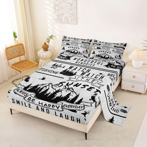 Miniatura 44 de Erosebridal American Flag Bed Sheets Twin Army Green Camo Deep Pocket Fitted Sheet for Kids Boys Girls Bear Claw Hunting Theme Bedding Set Camoflage