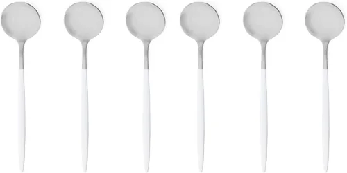 Miniatura 10 de Cubiertos de plata blanca pulida mate, diseño ligero, 36 piezas de acero inoxidable, juego de cubiertos de servicio para 6, incluyendo tenedores