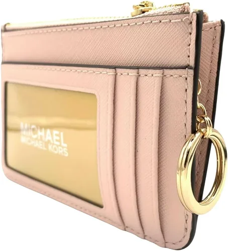 Miniatura 5 de Michael Kors Jet Set - Bolsa de viaje pequeña con cremallera superior y soporte para identificación en piel Saffiano rubor en polvo Powder Blush