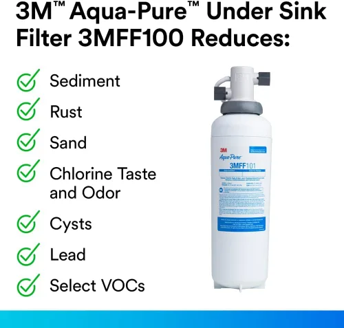 Miniatura 6 de Aqua-Pure FF101 - Cartucho de filtro de agua de repuesto para Aqua-Pure System 3M FF100, reduce el plomo, microplásticos, sabor y olor a cloro