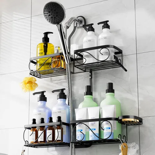 Miniatura 7 de Organizador de ducha de acero inoxidable para cabezales de ducha de mano, organizador de ducha que nunca se oxida, estante organizador de baño