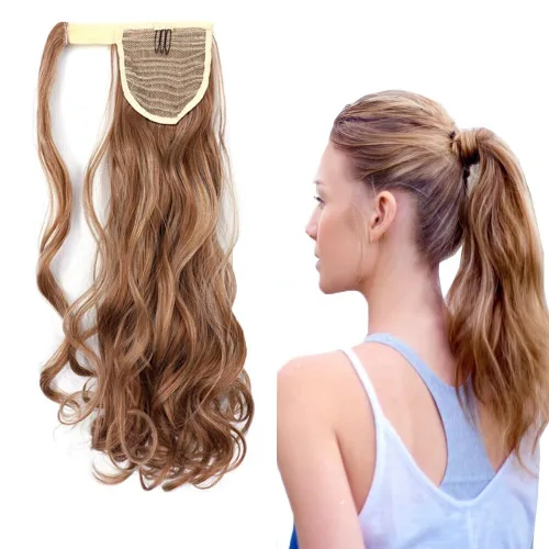Miniatura 12 de Extensión de cola de caballo de 18 pulgadas para mujer, 3.53 onzas, fibra sintética natural japonesa resistente al calor, color negro azabache #1