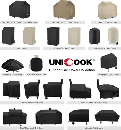 Miniatura 8 de Unicook Funda para parrilla compatible con parrillas Weber Performer Deluxe de 22 pulgadas, cubierta de barbacoa para exterior, resistente al agua