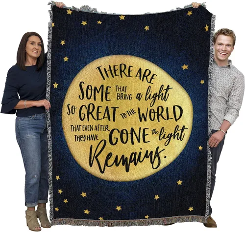 Miniatura 15 de Pure Country Weavers Manta con texto en inglés "I Am The Gentle Breeze Upon Your Face" con diseño de flores, para regalo de duelo y condolencia