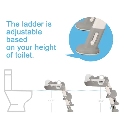 Miniatura 7 de Wiifo - Asiento de entrenamiento para ir al baño con escalera para niños y niños pequeños, escalera resistente para orinal con cojín acolchado suave