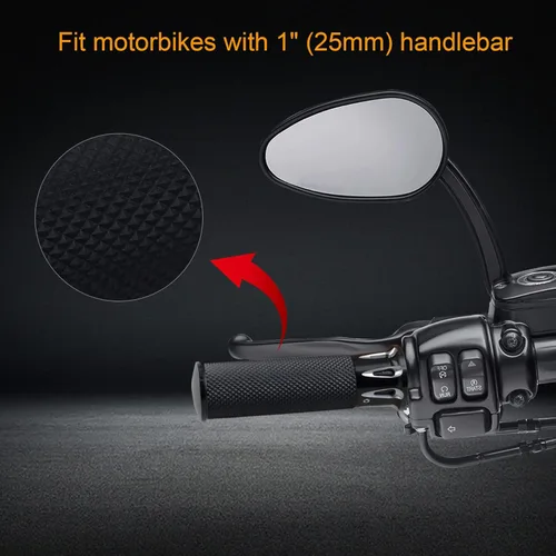 Miniatura 2 de NTHREEAUTO 1" / 25mm Agarres de manillar para motocicleta, universal, compatible con Harley Sportster Iron 883 Dyna Road Electra Glide Softail Negro