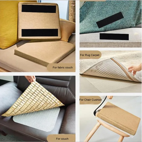 Miniatura 8 de BRAVESHINE Cinta antideslizante para alfombras de 1.2 x 6 pulgadas para suelos de madera dura y azulejos, juego de 12 almohadillas adhesivas negras