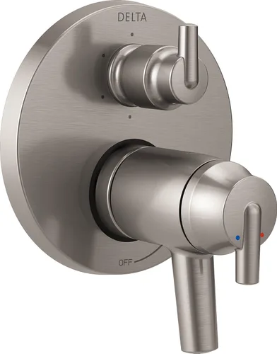 Miniatura 7 de DELTA FAUCET T27T859, cromo Trinsic Contemporary TempAssure serie 17T Moldura de válvula con desviador integrado de 3 ajustes Cromado