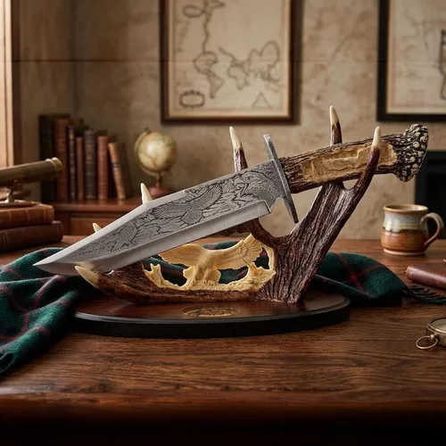 Miniatura 6 de Szco Supplies Eagle Antler - Cuchillo de exhibición, color marrón