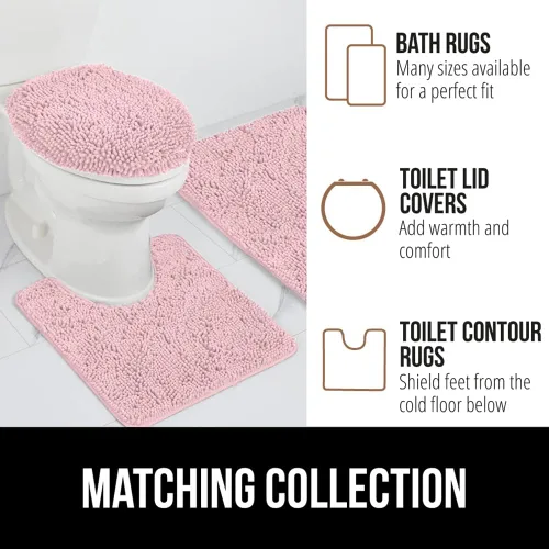Miniatura 483 de Gorilla Grip - Tapete de baño de felpilla gruesa, suave y absorbente, secado rápido, de microfibra, con reverso de caucho, para piso de ducha, Nube