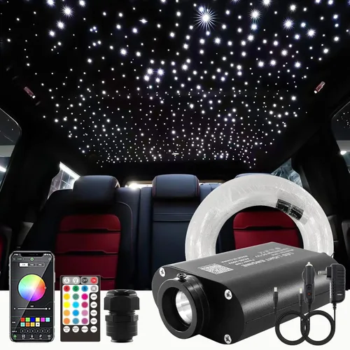 Miniatura 7 de ATOKEE Kit de 150 piezas de techo Starlight activado por sonido, hebras de fibra de 0.03 pulgadas y 6.5 pies, luces de estrella de 16 W