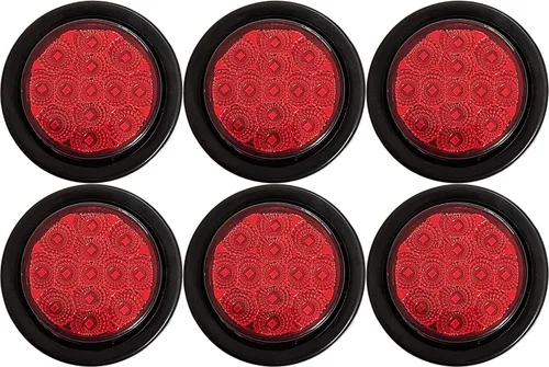 Miniatura 19 de All Star Truck Parts ] Kit de 10 luces LED redondas ámbar de 2.5 luces de marcador lateral, 13 diodos, con ojales, alambre, coleta, camión