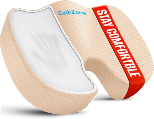 Miniatura 22 de CushZone Cojines para Silla de Oficina, Cojín de Espuma Viscoelástica para Coxis para Dolor de Coxis Silla de Oficina Asiento de Automóvil, Ciática