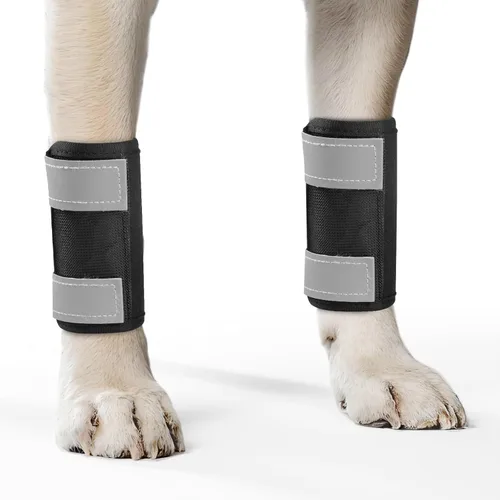 Tobillera para patas de perro con correas reflectantes, 2 tobilleras para extremidades anteriores, férula de recuperación posterior a una lesión,