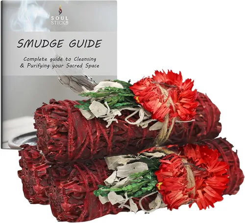 Miniatura 8 de SOUL STICKS Paquete de 3 barras de salvia blanca floral con flores para limpiar el hogar, meditación, yoga, curación y manchas, California de origen