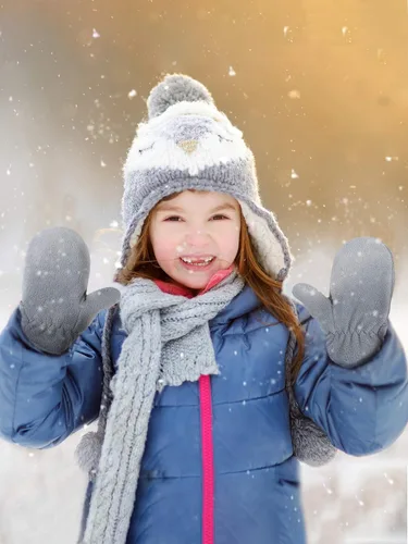 Miniatura 5 de SATINIOR 2 pares de guantes de forro polar suave Sherpa guantes cálidos de invierno para niños y niñas, clima frío