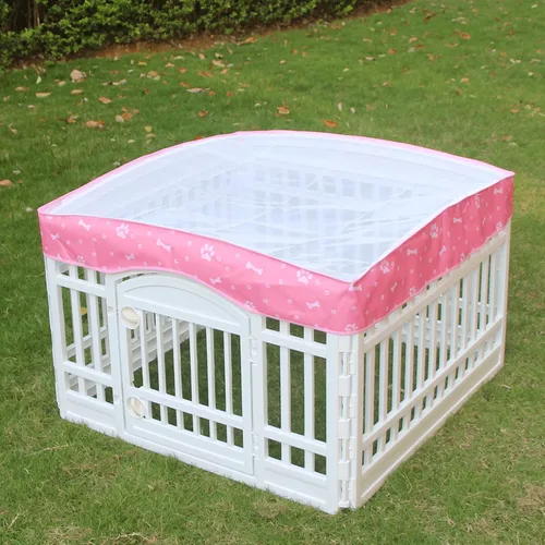 Miniatura 4 de Cubierta superior de malla para corralito para perros de 36 pulgadas con 4 paneles, [Nota: corralito no incluido] Cubierta de jaula para perros, Rosa