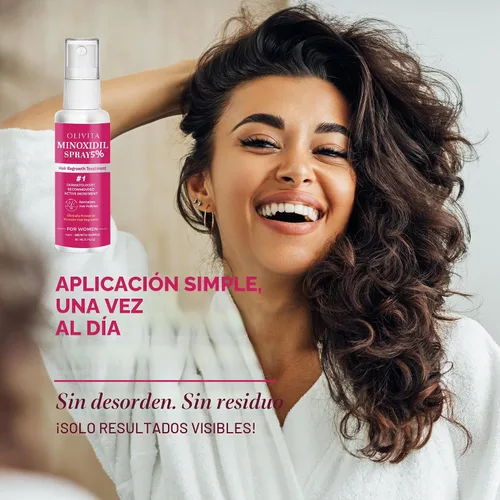 Miniatura 2 de Spray de minoxidil al 5% para el crecimiento del cabello de las mujeres: tratamiento de recrecimiento capilar extra fuerte, revitaliza los folículos
