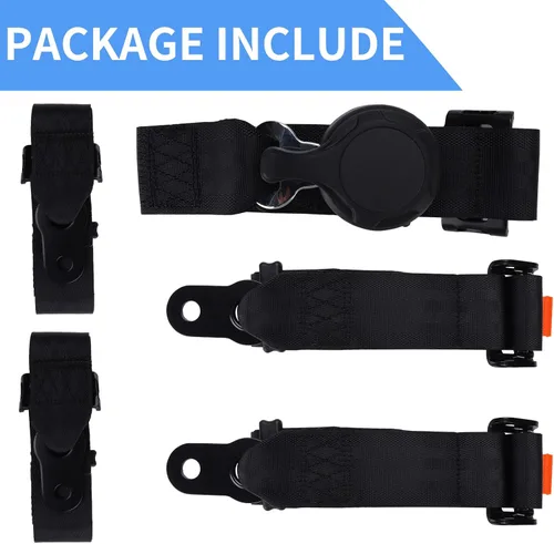 Miniatura 4 de Yakitoko Universal Arnés de Seguridad de 5 Puntos, 2 Pulgadas, Compatible con Go Kart, UTV, ATV, Carreras, Negro