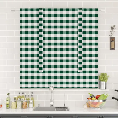 Miniatura 108 de Cenefas de cortina para ventana de 16 pulgadas de largo, 2 paneles de cuadros búfalo, cortinas pequeñas con bolsillo para barra, estilo clásico