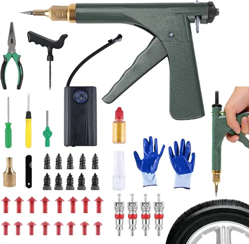 Miniatura 7 de Kit de reparación de pinchazos de neumáticos sin cámara con tapón de seta, repara pinchazos y neumáticos planos para motocicletas, automóviles
