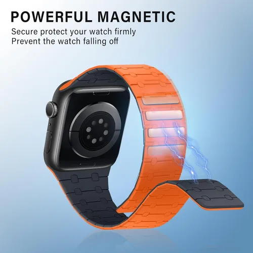 Miniatura 3 de Compatible con correa de Apple Watch de 49mm 46mm 45mm 44mm 42mm 41mm 40mm 38mm, correa de bucle magnético ajustable de silicona para iWatch Ultra