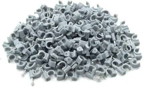 Miniatura 11 de 100pcs 0.551 in Flat Ethernet Cable Cable Clips Solo Cable Coaxial Abrazaderas con Clavo para Gestión de Cables (Blanco)