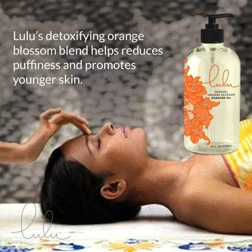 Miniatura 3 de Lulu Aceite de masaje de flor de naranja con jojoba y aceites esenciales, 16 onzas y lubricante personal. Lulu Lube Natural a base de agua, 16 onzas