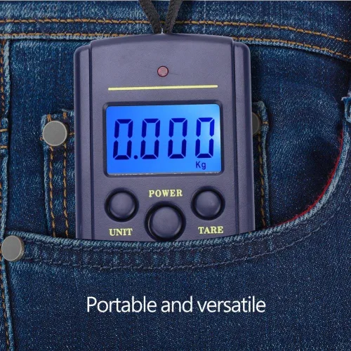 Miniatura 9 de Báscula de pescado portátil, báscula digital eléctrica para colgar, pantalla LCD de plástico de mano, báscula electrónica de equilibrio de 88.2 lbs