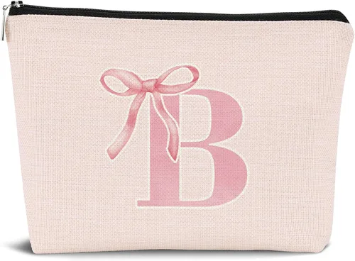 Miniatura 18 de Coquette - Bolsa de maquillaje con lazo, inicial K, regalos personalizados para chicas adolescentes, regalos con monograma lindos y modernos preppy