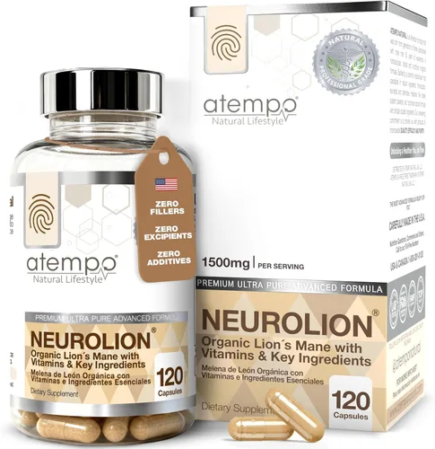 Suplemento de hongo melena de león para la función cerebral, el sistema inmunológico y la claridad mental, con melena de león orgánica, Reishi y