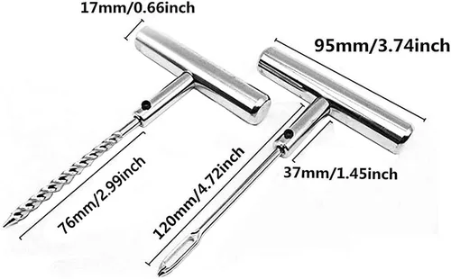Miniatura 8 de Kit de reparación de neumáticos, kit de reparación de neumáticos de acero, kit de reparación de neumáticos con herramientas de inserción de mango