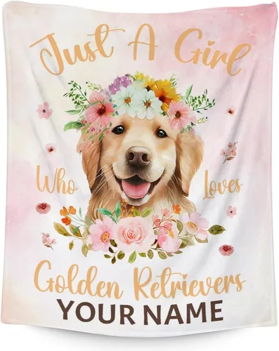 Miniatura 21 de Golden Retriever - Manta para niñas, tamaño de regazo de 30 x 40 pulgadas, manta de felpa suave y mullida, manta colorida y linda para sala de estar