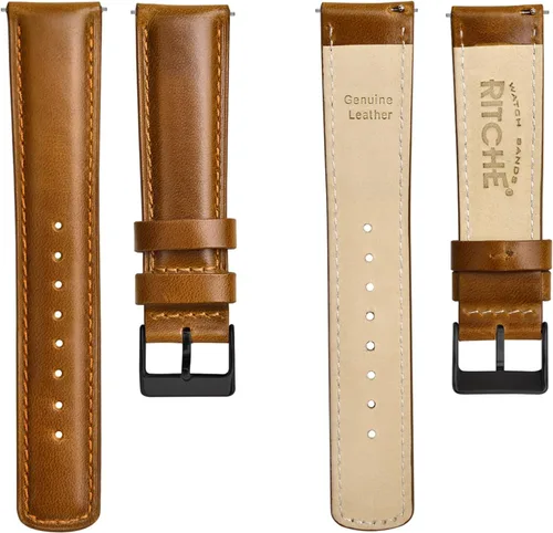 Miniatura 5 de Ritche - Correa de reloj de cuero de liberación rápida, 18, 19, 20, 21, 22, 23 y 24mm