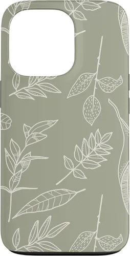 Miniatura 10 de Funda verde salvia para iPhone 13 Pro Max con diseño de hojas botánicas