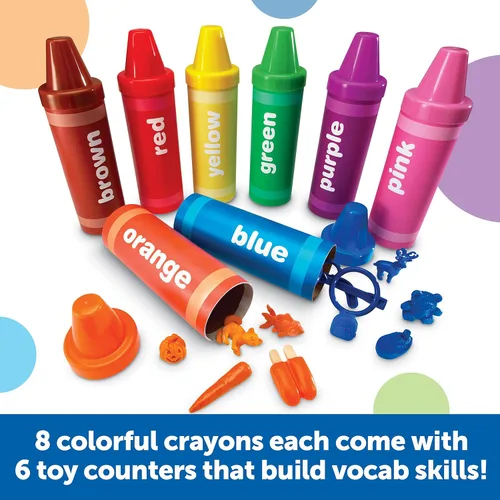 Miniatura 9 de Learning Resources Crayones de clasificación arcoíris - Regalos para niños pequeños, accesorios para niños pequeños, juguetes de apilar jumbo