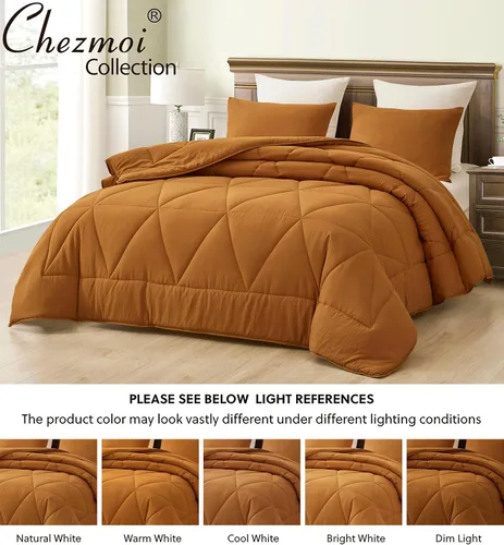Miniatura 8 de Chezmoi Collection Rory - Juego de edredón de microfibra acolchada triangular de 2 piezas, ropa de cama geométrica ligera lavada suave, individual