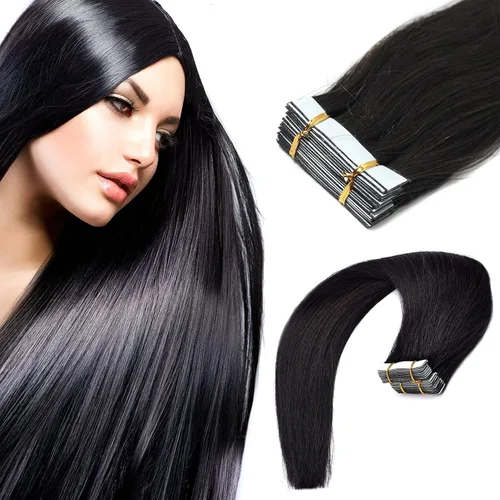 Miniatura 45 de Extensiones de cabello humano Remy con cinta adhesiva sin costuras (16 pulgadas, 10 unidades, rubio ceniza)