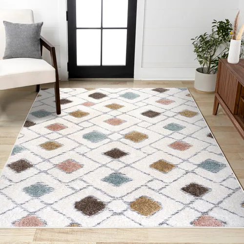 Miniatura 8 de JONATHAN Y Trellis - Alfombra de pasillo alto y bajo de 2 x 8 pies, Astrid Retro para sala de estar, dormitorio, cocina, oficina, fácil limpieza
