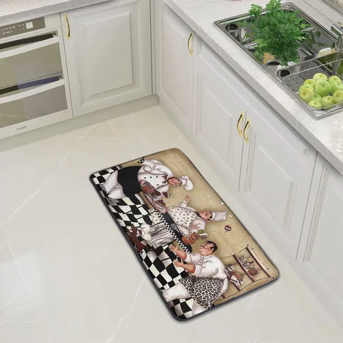 Miniatura 2 de Tapetes y alfombras antideslizantes para cocina, antideslizantes, antifatiga, lavables, para el piso de la cocina en la parte delantera