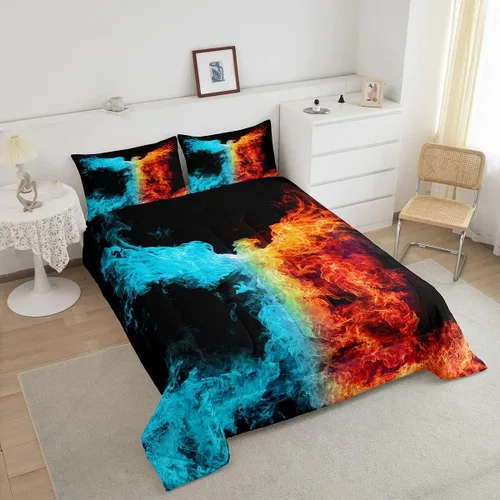 Miniatura 2 de Erosebridal Phoenix - Juego de edredón tamaño individual, juego de ropa de cama con estampado de pájaro mágico, estampado de pájaros mágicos, Multi