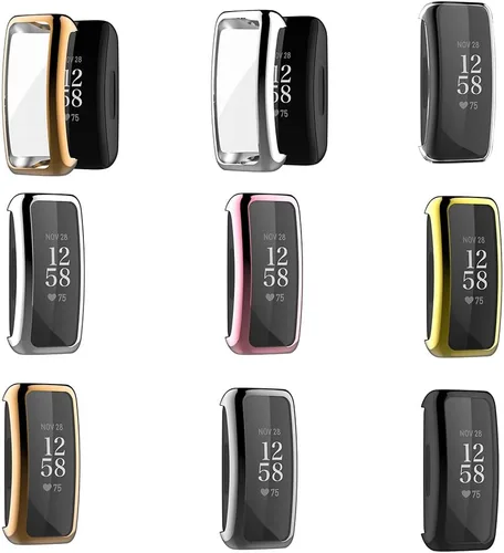 Miniatura 7 de AISPORTS Paquete de 2 fundas de reloj compatibles con Fitbit Inspire 3/2, ultrafinas y suaves de silicona TPU antigolpes, resistente a los arañazos
