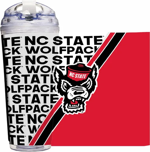 Miniatura 116 de Rico Industries Taza acrílica NCAA estándar de 24 onzas con tapa con bisagra, taza de doble pared oficialmente licenciada con pajita