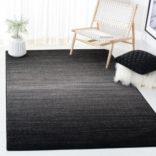 SAFAVIEH Adirondack Collection - Alfombra decorativa, 2 pies 6 pulgadas x 4 pies, color negro y gris, diseño moderno, no desprende pelusa y de fácil