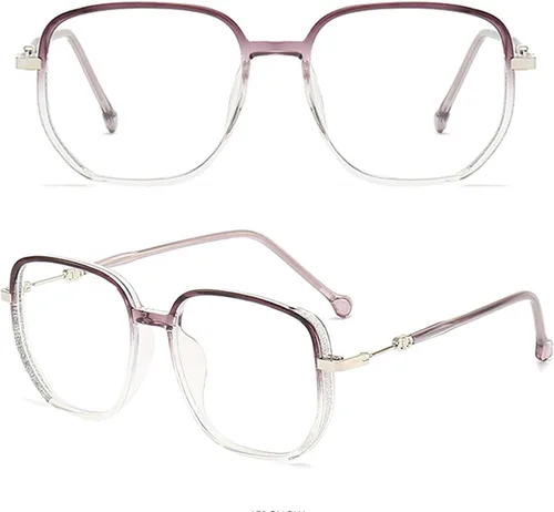 Miniatura 5 de Lentes de lectura portátiles a la moda para mujer, anti luz azul, cuadrados, con bloqueo de luz azul, portátiles ultraligeros (negro, 0)